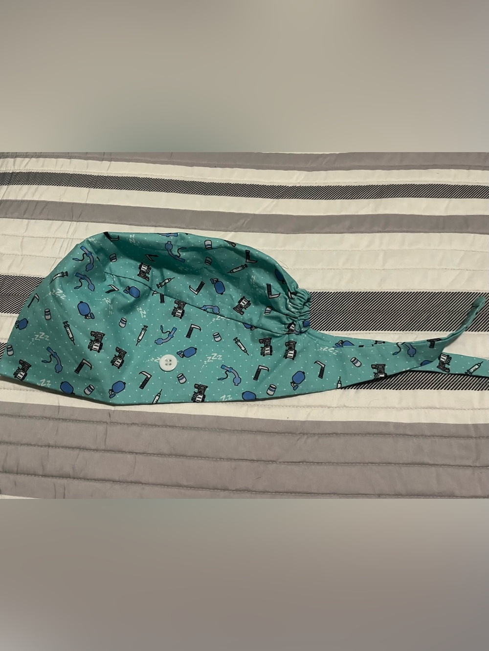 Woman’s Teal Medical Anesthesia Nurse Scrub Cap Hat New
